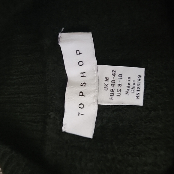 Topshop Black Chevron Crop Sweater Size M - Picture 6 of 8